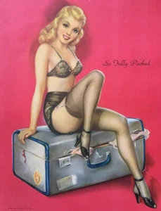 Elvgrene — pin-up — So Fully Packed — chromo originale — 19 x 24 cm — Dow — 1950 - Picture 1 of 3