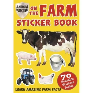 On The Farm Sticker Book Reusable Colour Stickers Animal Tractor Farmer Facts - Imagen 1 de 1