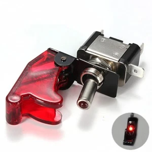 Light Ignition Switch Toggle with Cover Constant 20 Amps 12-Volts Red - Picture 1 of 2