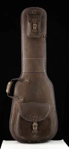 Dark Brown Buffalo Nubuck Electric Bass Guitar Bag - Picture 1 of 14