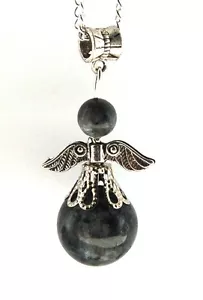 Larvikite Crystal Guardian Angel Ball Pendant on Chain- Boxed gift - Protection - Picture 1 of 1