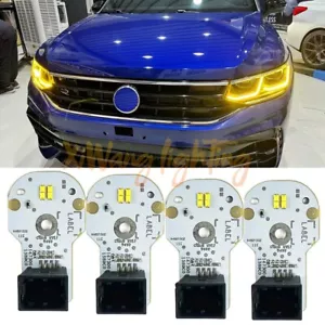 For 2020-2024 Volkswagen VW Tiguan LED Headlight Lemon YELLOW LED DRL Boards - Picture 1 of 5
