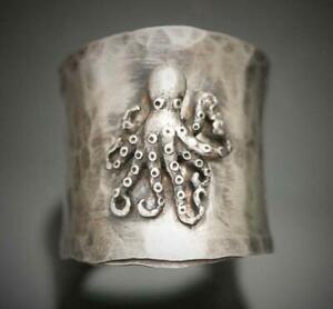 Vintage Women Men's 925 Silver Octopus Animal Ring Party Band Jewelry Size 6-10