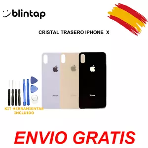 Tapa Trasera Cristal iPhone X Agujero Grande FACIL INSTALACION - ENVIO GRATIS - Picture 1 of 1
