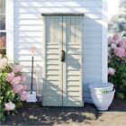 Outdoor Storage Utility Shed Patio Garden Vertical Tool Cabinet Tall Resin Box