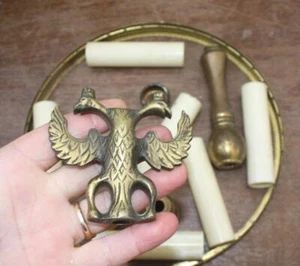 VINTAGE CHANDELIER PARTS, BRASS LIGHTING PARTS AND CANDLE COVERS (FB6D) - Picture 1 of 5
