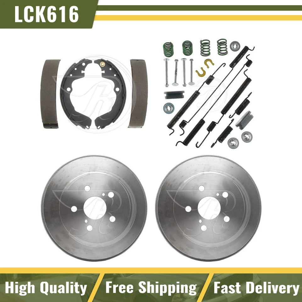 Tambores de freno traseros y zapatas de freno kit de resorte de hardware para Toyota Matrix 03-08 tracción delantera Foto 1 de 4
