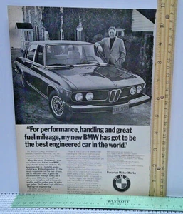 1974 BMW Bavaria 4-door Sedan William Lowry Vintage Print Ad - Picture 1 of 2
