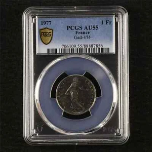 1977 FRANCE 1 Fr PCGS AU 55 - Picture 1 of 4