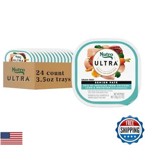 Nutro Ultra Wet Dog Food Senior Pate Trio of Proteins Chicken, Lamb and White - Picture 1 of 5