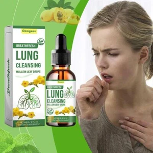 Lung Cleansing Mullein Leaf Extract Drops 60ml Vegan Ingredients Health Care ~ - Picture 1 of 16