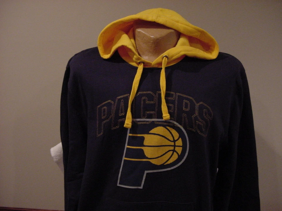 AWESOME Indiana Pacers Adult Sz Lg Dark Blue & Gold Majestic Hoodie, NEW&NICE!! - Image 1 of 1