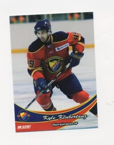 Kyle Klubertanz Swedish hockey card Djurgardens Wisconsin Badgers