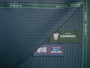 DORMEUIL SUPER 130’s MERINO WOOL SUITING FABRIC AQUAPLAN =(2.3 + 1.55 )= 3.85 m - Picture 1 of 12