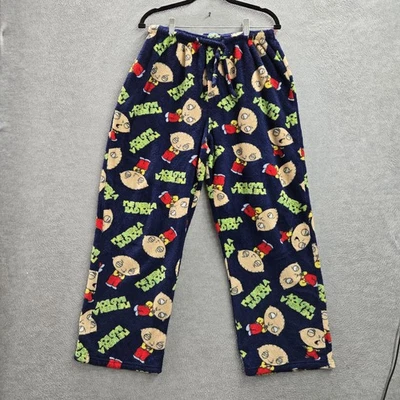 Family Guy Hombres Ropa de Dormir MEDIANO Azul Marino Estampado Gráfico Vellón Stewie Griffin Pijama Foto 1 de 4
