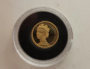 (L1168) 14ct Gold Miniature ~ The Accession of HM Queen Elizabeth II - Picture 1 of 2