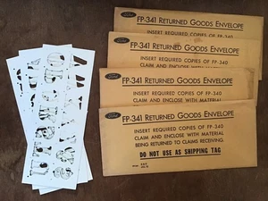 Vintage Schablone Buchstaben/Zahlen in mehreren Größen - aufbewahrt in Ford Retourenumschlägen - Bild 1 von 2