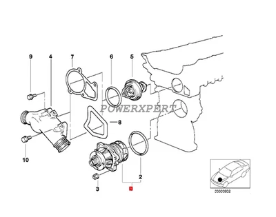 Bomba de agua de refrigeración del motor Gates OEM con sello para BMW 325i 330i 525i 528i M3 2.5 Foto 1 de 4