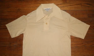 Vintage 60er 70er Kurzarm M Poloshirt Kmart Light Yell Dolchkragen Nylon - Bild 1 von 7