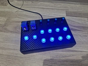 Button Box for PC/consoles sim racing/flight sim/ets2/farm sim, BLUE LEDS - Picture 1 of 12