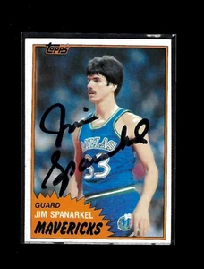 Tarjeta de baloncesto firmada/autógrafa de Jim Spanarkel Dallas Mavericks 1981-82 Topps - Imagen 1 de 1