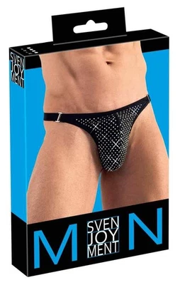 Herren String S - XL Hot Fashion Men Sexy Strings Glitzer Schwarz Polyester - Bild 1 von 4