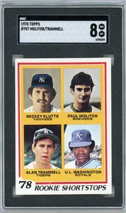 1978 Topps - Paul Molitor, Alan Trammell Rookie Shortstops #707 SGC 8 HOF - Foto 1 di 2