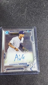 2021 Bowman Chrome Rookie Alexander Vargas Auto Yankees CPA-AV - Bild 1 von 2