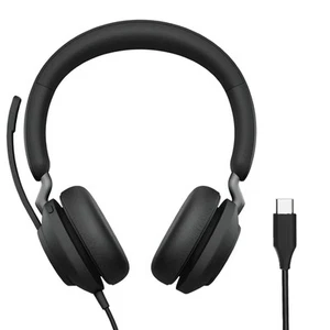 3x Jabra Evolve2 40 SE USB-C MS Stereo Przewodowy zestaw słuchawkowy do izolacji szumów Słuchawki - Zdjęcie 1 z 9