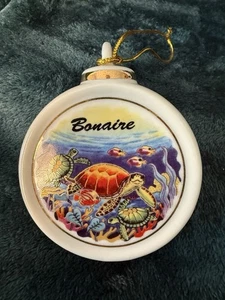 Agicorp. Porceline Christmas Ornament Sea Turtle Bonair Design - Picture 1 of 5
