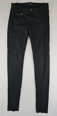 Pantalones para mujer Polo Ralph Lauren elásticos mezcla de nailon de algodón talla 2 negros Foto 1 de 4