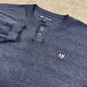 Big Dogs Henley Sweatshirt 3X Navy Blue Pullover USA Embroidered Logo Textured - Picture 1 of 9