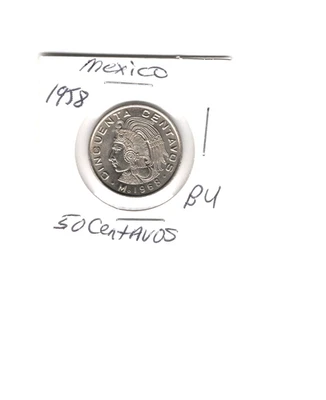 1968 MÉXICO 50 CENTAVOS - AU/UNC - Ótima moeda CARACTERÍSTICAS NÍTIDAS - Imagem 1 de 2