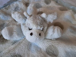 Kleine Giraffe Baby Lovey blau grau gepunktet blau Satinborte Sicherheitsdecke - Bild 1 von 10