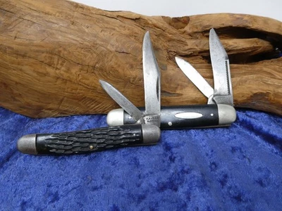 ВИНТАЖНЫЙ ЛОТ ИЗ 2 KA-BAR 2 ЛЕЗВИЯ СКЛАДНЫЕ НОЖИ СОЮЗ СТОЛОВЫЕ ПРИБОРЫ OLEAN NY - Изображение 1 из 4