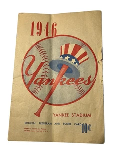 🔥1946 Programa de béisbol de los Yankees de Nueva York vs Washington Joe Dimaggio sin anotar 10c - Imagen 1 de 6