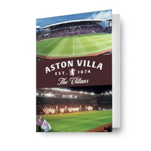 ASTON VILLA FC 3D-EFFECT BIRTHDAY CARD, LENTICULAR, INCLUDES ENVELOPE - Picture 1 of 3