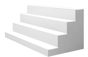 24" 4 Tier LED Lighted Liquor Display Shelf - White Finish - Picture 1 of 2