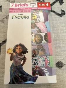Disney Encanto Girls Briefs 7 Pack Size 4 100% Cotton Underwear - Picture 1 of 2