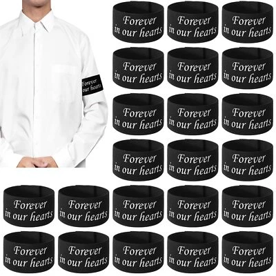 25 peças pulseira de braço de luto funerário preta elástica ajustável para luto... - Imagem 1 de 4