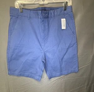 Old Navy Chino Shorts Boys Size 16 Plus Blue Flat Front Adjustable Waist New - Picture 1 of 9