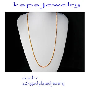 Gold Chain Men Women's 24 inch 18ct Gold Necklace 2mm thick Curb Chain - Picture 1 of 4