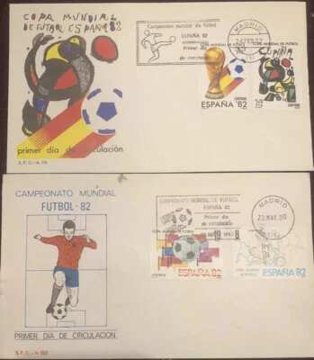 MUNDIAL DE FUTBOL ESPAÑA 1982 SOBRE 1ER DIA DE CIRCULACION 2 Unidades - Imagen 1 de 3