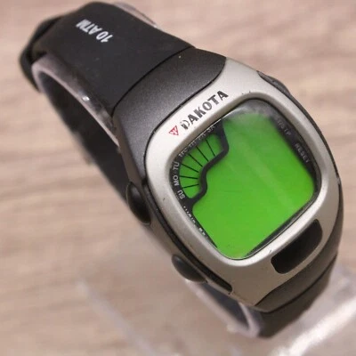 Винтажные цифровые часы DAKOTA унисекс черные тона нержавеющая сталь спортивные 90-е - Изображение 1 из 4