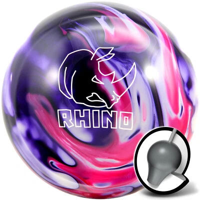 Bowling Ball Brunswick Rhino Purple Pink White Pearl 15 lbs - Image 1 of 4