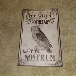 SELTENES BLECHSCHILD, DIE HEXE APOTHEKER, NACHTEULE NOSTRUM, HALLOWEEN - Bild 1 von 4