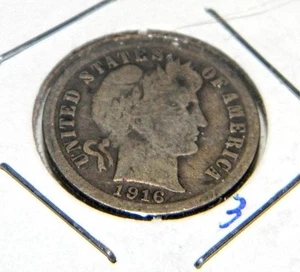 Moneda de diez centavos Barber 1916 10C - Imagen 1 de 2