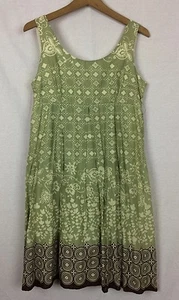 Faith Passion Dress Cotton Sleeveless Geometric Floral Print Empire Waist Size 6 - Picture 1 of 9
