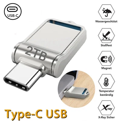 MARKENLOS 2TB 1TB USB 2.0 Stick USB-C OTG Flash Drive Speicherstick Typ C für Samsung PC