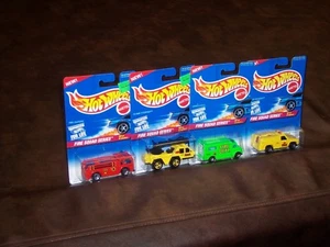 HOT WHEELS - SERIE PELOTÓN DE BOMBEROS - LOTE DE 4 COCHES - SERIE COMPLETA DE 4 COCHES - NUEVO - Imagen 1 de 6